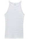 Filippa K Monogram-embroidered Striped Organic Cotton Tank Top