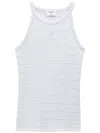 Filippa K Monogram Embroidered Halterneck Tank Top In Blue