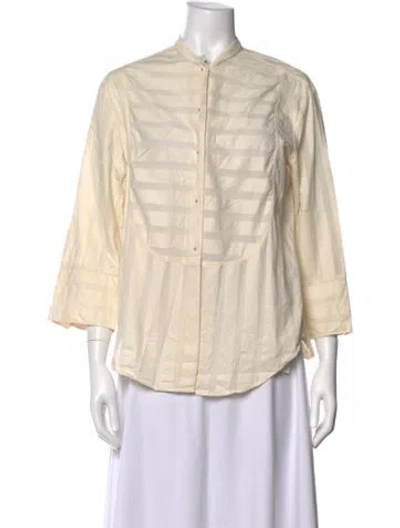 Pre-owned Filippa K Striped Three-quarter Sleeve Top In Neutrals