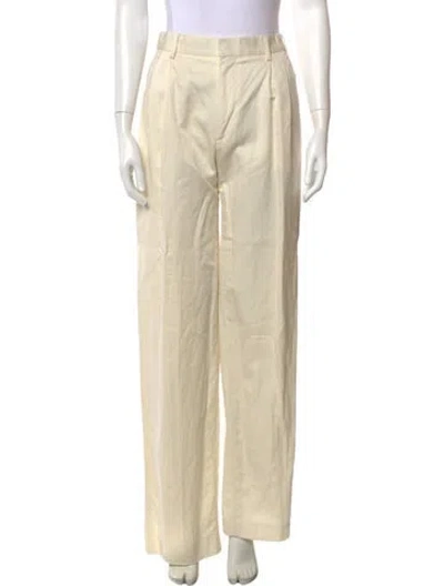 Pre-owned Filippa K Striped Wide Leg Pants In White