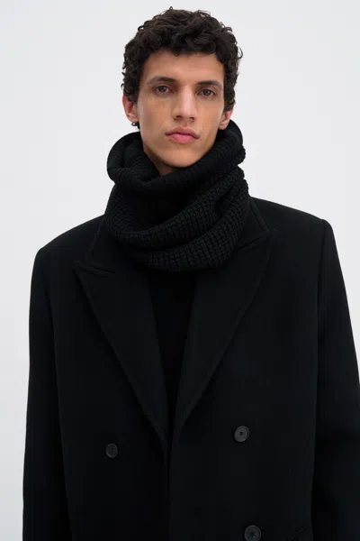 Filippa K Structured Wool Snood In Black