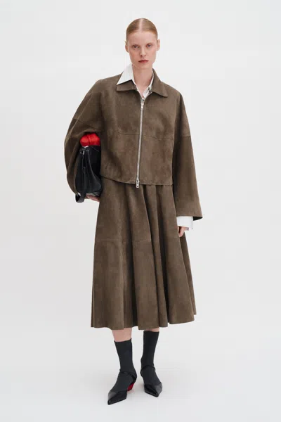 Filippa K Suede Coach Jacket In Green