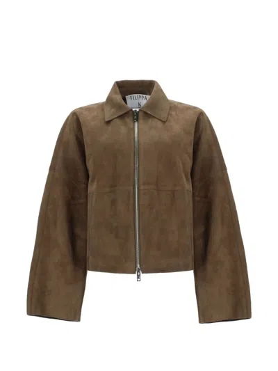 Filippa K Suede "coach" Jacket In Green