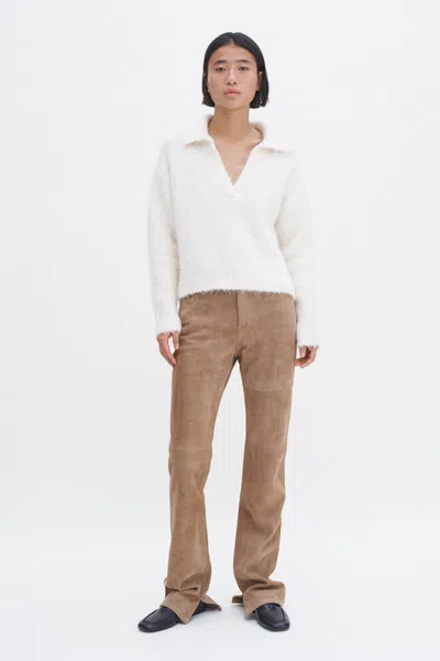 Filippa K Suede Five Pocket Trousers In Brown