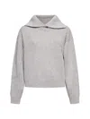 Filippa K Ribbed Collar Sweater In Beige/white