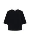 Filippa K Knitted Wide-sleeve T-shirt In Black