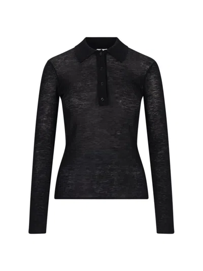 Filippa K Knitted Polo Shirt In Black