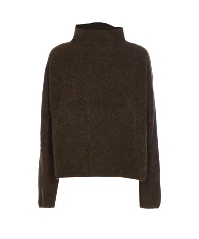 Filippa K High Neck Long Sleeve Knitwear Top In Brown