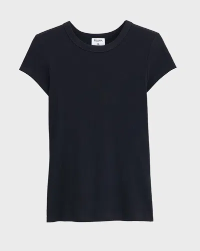 Filippa K T-shirt Fine Rib Svart