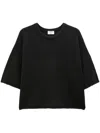 Filippa K Soft Texture Crewneck Short Sleeve Top In Black