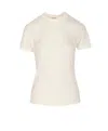 Filippa K Short Sleeve Crew Neck Lyocell Top In White