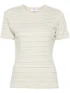 Filippa K Striped Ribbed T-shirt In Green