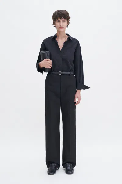 Filippa K Tailored Cotton Trousers In Black