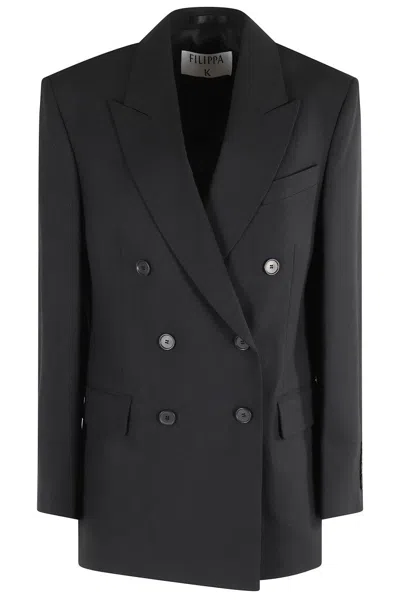 FILIPPA K TAILORED DOUBLE-BREASTED BLAZER WITH PEAKED LAPEL