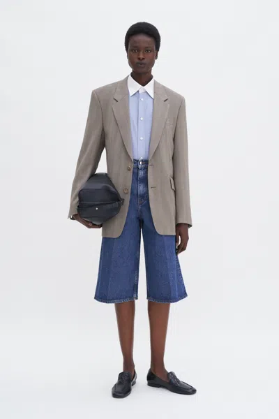 Filippa K Tailored Herringbone Blazer In Beige