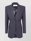 Filippa K Tailored Pinstripe Blazer Notched Lapel In Purple