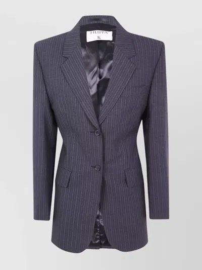 FILIPPA K TAILORED PINSTRIPE BLAZER NOTCHED LAPEL