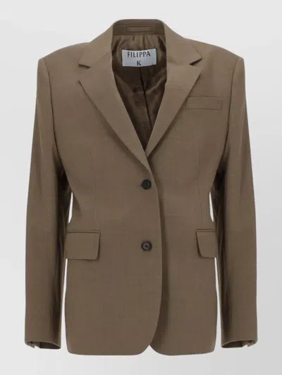 Filippa K Tailored Suit Jacket Notch Lapel Pockets In Brown