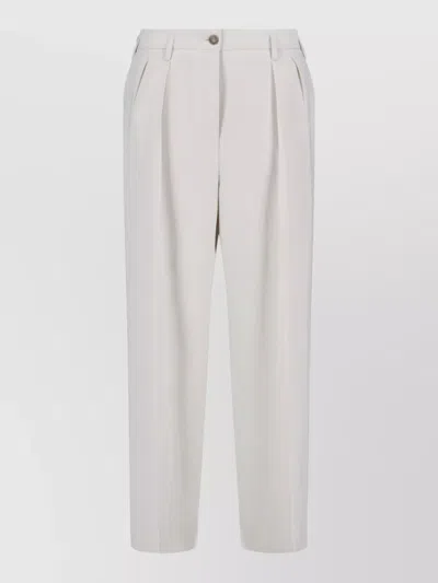 Filippa K Tailored Trousers Belt Loops Pleats And Pockets In Gray