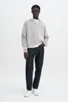 Filippa K Striped Polo Sweater In Black