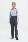 Shop Filippa K Tapered Flannel Trousers In Grey