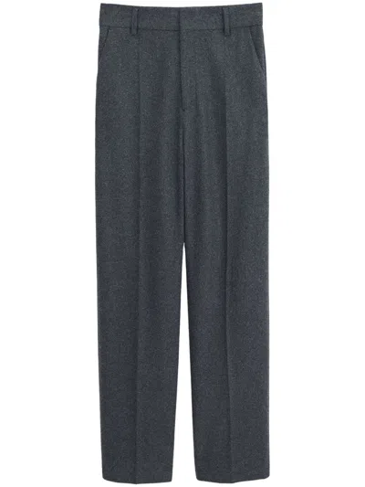 Filippa K Tapered-leg Flannel Trousers In Grey