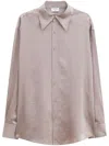 Filippa K Crinkled Long-sleeves Shirt Oversized Collar In Taupe