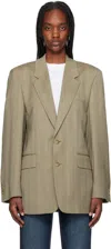 Filippa K Taupe Tailored Herringbone Blazer In Nude