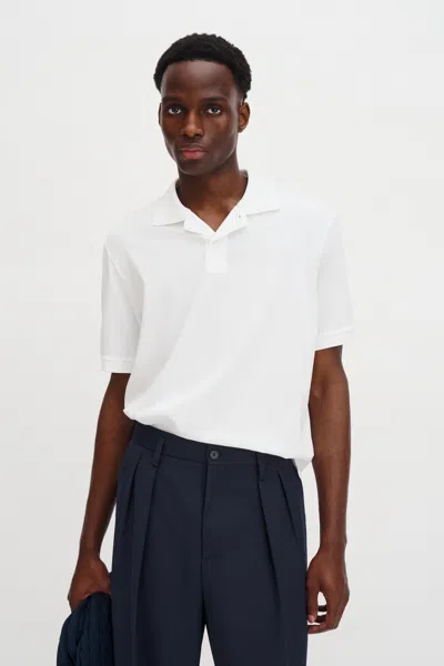Filippa K Technical Cotton Polo Shirt In White
