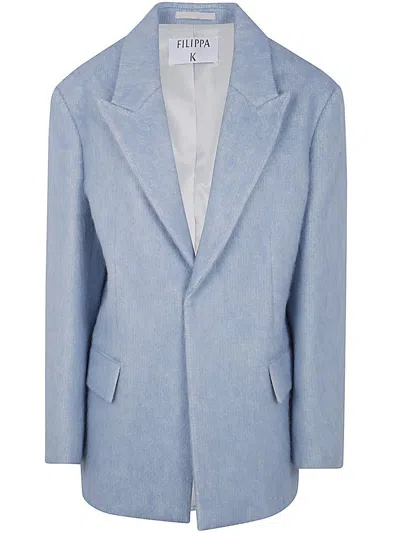 Filippa K Textured Blazer In Blue