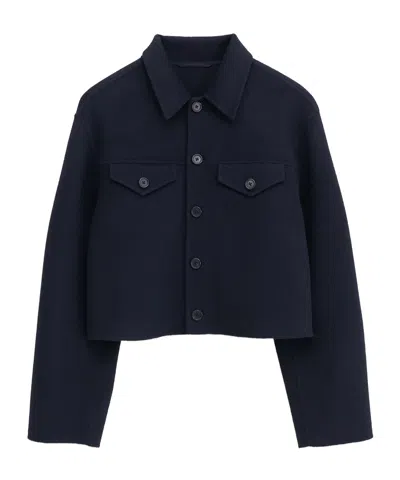 Filippa K The Short Wool Cashmere Jacket In Blue