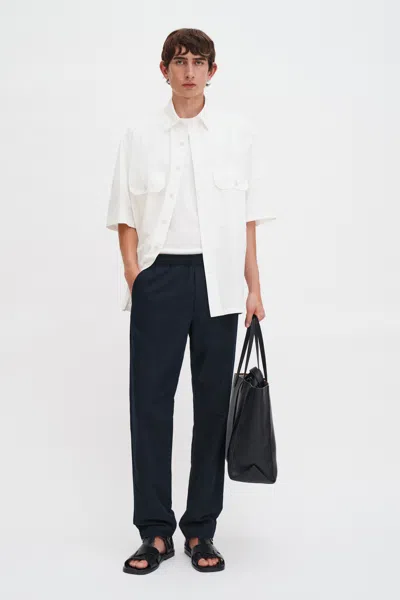 Filippa K Theo Linen Trousers In Blue