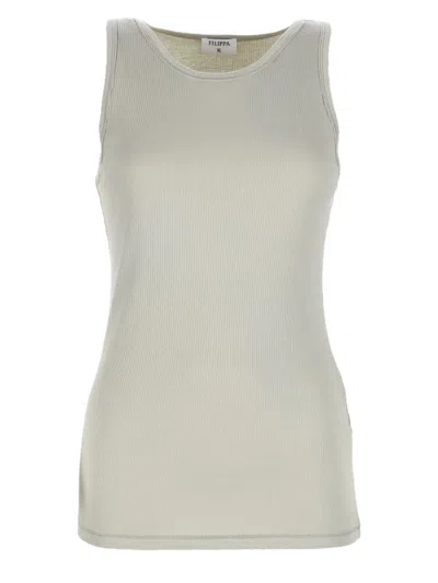 Filippa K Beige Knitted Round Neck Top In Multi