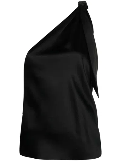 Filippa K Asymmetric Tie-neck Tank Top In Black