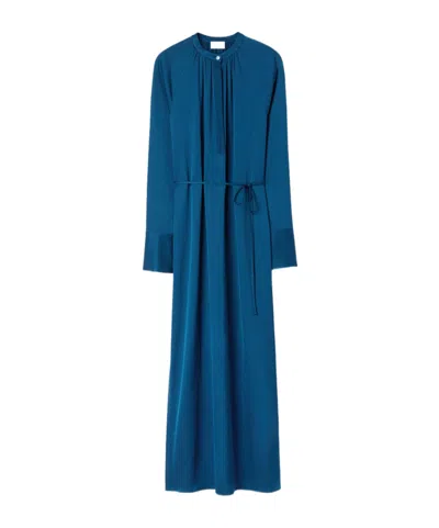 Filippa K Tie-waist V-neck Midi Dress In Blue