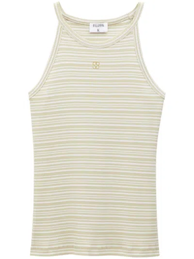 Filippa K Striped Cotton Tank Top In White