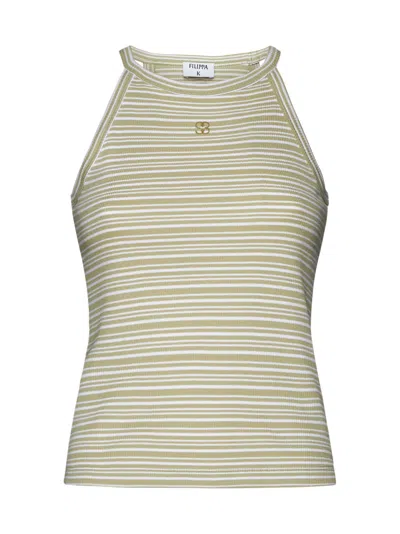 Filippa K Striped Cotton Tank Top In White