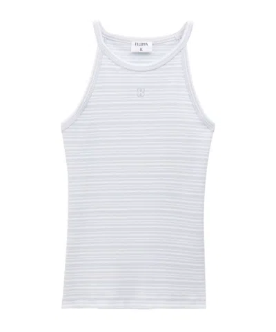 FILIPPA K MONOGRAM-EMBROIDERED STRIPED ORGANIC COTTON TANK TOP