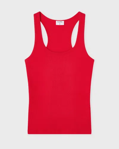 Filippa K Topp Fine Rib Scoop Tank Röd