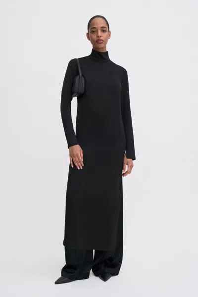 Filippa K Turtleneck Satin Dress In Black