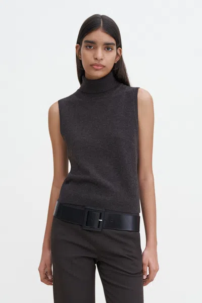 Filippa K Turtleneck Vest In Brown