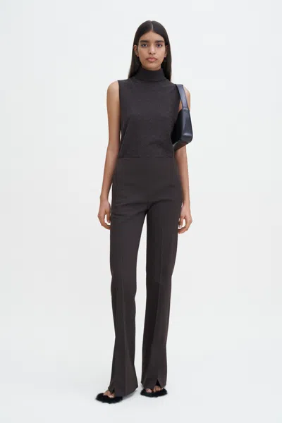 Filippa K Twill Twist Seam Trousers In Brown