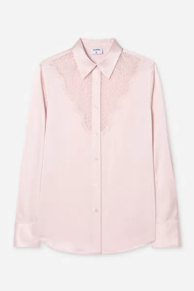 Filippa K V-detail Lace Shirt In Pink