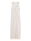 Filippa K V-neck Button-fastening Maxi Dress In Gray