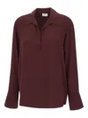 Filippa K V-neck Buttoned-cuff Blouse In Red