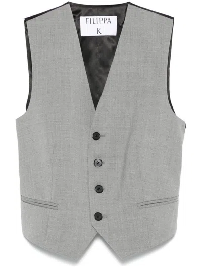 Filippa K V-necked Vest In Grey