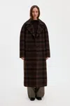 Filippa K Vanessa Vented Check Coat In Brown Check