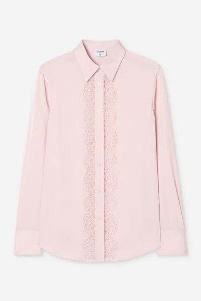 Filippa K Vertical Lace Detail Shirt In Pink
