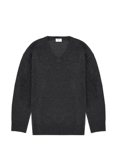 Filippa K V-neck Drop-shoulder Sweater In Gray
