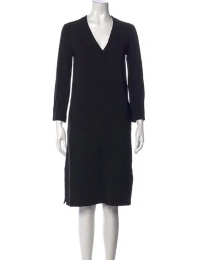 Pre-owned Filippa K V-neck Knee-length Dress In Blue